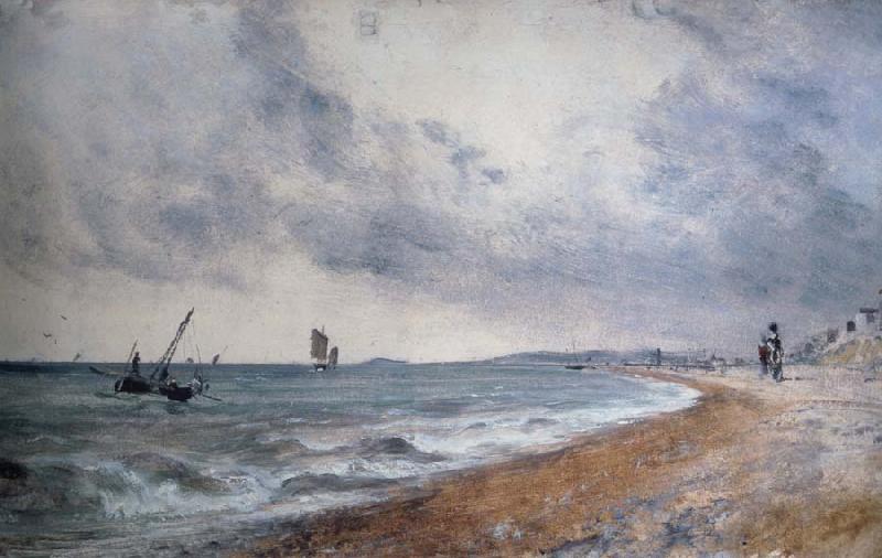 John Constable Hove Beach,withfishing boats oil painting image
